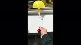 The girl decided to prank her boyfriend with a water balloon