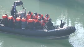 Border Force vessel returns to Dover from the Channel with dozen migrants onboard