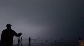 Incredible cloud-to-cloud lightning filmed above cameraman in the UK