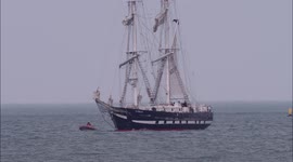 Sea Cadet's flagship vessel TS Royalist seen off Kent, UK