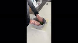 Satisfying ASMR of kale massaging