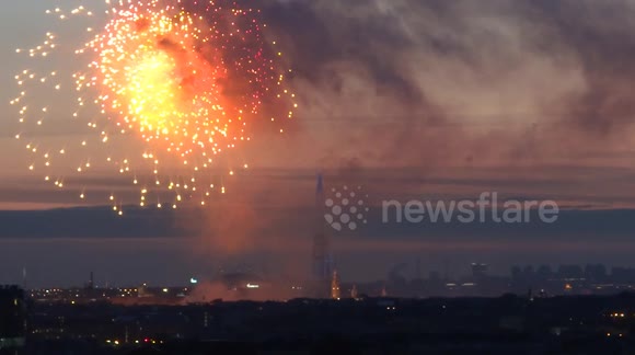 Fireworks display for Victory Day takes place in St Petersburg, Russia