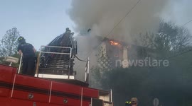 Dramatic house fire, Shamokin, Pennsylvania
