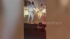 Terrifying moment wild leopard attacks rescue team in northern India