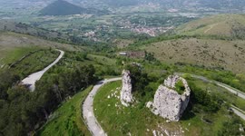 Footage of Norman castle in Castel Morrone, Province of Caserta, Italy