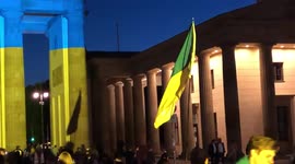 Germany: Brandenburg Gate Illuminated In Ukrainian Flag Colors On Europe Day