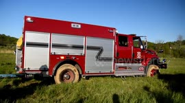Fire Trucks stuck in the mud at a House fire in Danville, Montour County, Pennsylvania