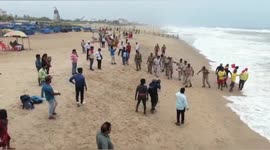 Asani Cyclone alert in Puri beach in Odisha