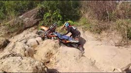 Motor Cross Failed to Ride Rocks