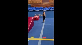 My 2 and a half year old daughter was looking up at the ceiling fans at gymnastics (she was supposed to be with her class but decided to do her own thing