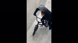 'BMX girl shows that nothing is impossible when you are determined enough *Crazy Flip*'