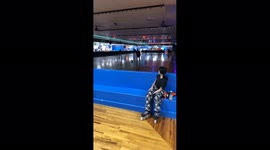 'Skater sent CRASHING to the floor after stumbling over rink wall '