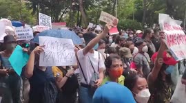 Students protest against dictator's controversial son winning Philippines election