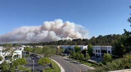 Laguna Beach, California brush fire creates massive smoke cloud
