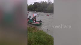 Fisherman rescued from capsized boat during storm in Thailand