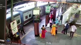 Brave cop saves women passengers who slip while boarding moving train in eastern India