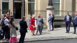 Prince Charles and Camilla greet public as they visit Canada House in London