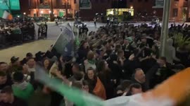 UK: Celtic Fans Celebrate Scottish Premiership Win