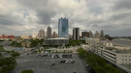 Time-lapse of San Antonio,Texas skyline and buildings with clouds.