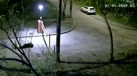Food delivery courier on motorbike slams in to barrier at high speed in Moscow
