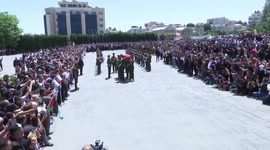 Final farewell: Palestinian honour guard carries coffin of Shireen Abu Akleh
