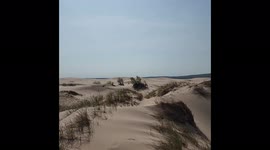 Dunescape desert video with whipping winds, beautiful raw nature.