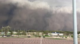 Wall of dust approaches Sioux Falls as storms roll through South Dakota
