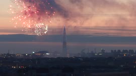 Locals set off fireworks to celebrate Victory Day in Russia