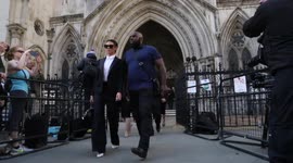 Coleen Rooney, Wayne Rooney and Rebekah Vardy leave Royal Courts of Justice after day 4 of libel trial