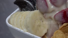 This ice cream covered in sweet toppings looks delicious