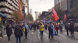 Protesters march against COVID policies in Melbourne