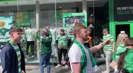 Celtic fans celebrate title win after 6-0 against Motherwell