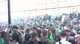 uncut footage of celtic fans take over glasgow cross area to celebrate championship win