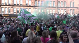 uncut footage of celtic fans take over glasgow cross area to celebrate championship win