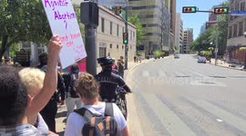Protesters and counter Protesters at Abortion right rally in San Antonio Texas.