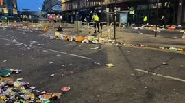 Tremendous amount of rubbish left in central Glasgow after Celtic fans celebrated league title