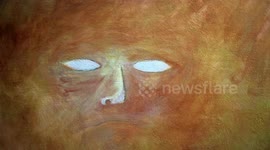 A painting by CJ Judd Australian Artist using the phenomenon of pareidolia. Elements were painted in as perceived.