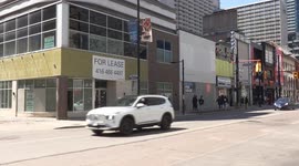 Closed and bankrupt retail stores and small businesses with for lease signs up on Yonge street in Downtown Toronto shows the economy is getting worse