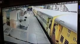 Indian security guard saves woman who jumps off moving train