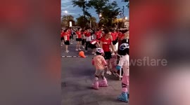 Dancing women drive away children taking skating lessons from rented space in China