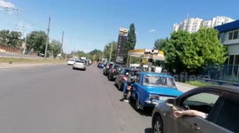Huge queues form at petrol stations in Odesa as prices surge