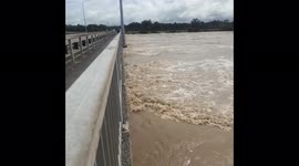 one in a hundred year flood, Buller river in Westport, New Zealand
