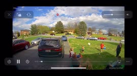 'Ring camera catches woman accidentally knocking down toddler with a ball hit'