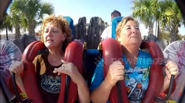 Woman screams on rollercoaster