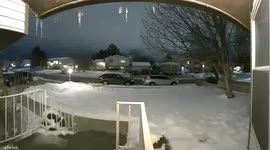 Man slips on icy porch