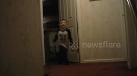 Boy Plays Hide and Seek