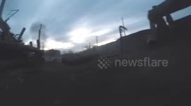 Ukrainian fighters shoot at Russian troops in Azovstal Plant