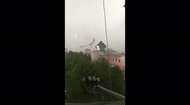 Bad weather tears roof off house in Ukraine