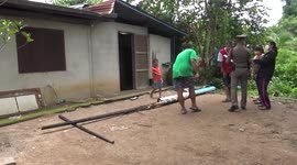 Homemade rocket falls onto villager's roof during annual festival in Thailand