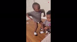 Quarrelsome boy hurts own hand after decking twin brother